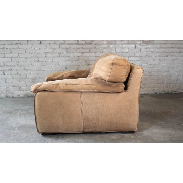 Camel Roche Bobois for Tre Erre S.p.A. Buffalo Camel Leather Club Chair For Sale - Image 8 of 13