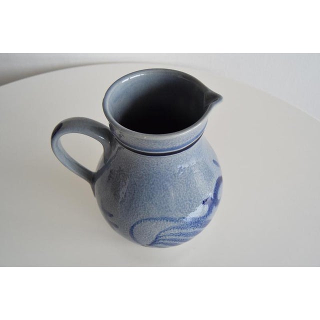 Blue Vintage Earthenware Jug with Blue Salt Glaze/Marzi & Remi, 1960s For Sale - Image 8 of 11