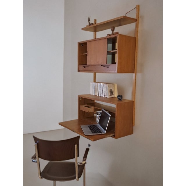 Mid-Century Scandinavian Wall-Mounted Secretary Desk by Kjell Riise, 1960s For Sale - Image 4 of 18