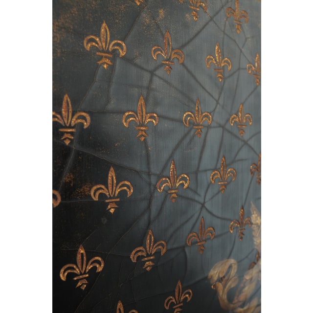 Black Vintage Castilian Imports Heraldic Fleur-De-Lis Wall Panel For Sale - Image 8 of 17