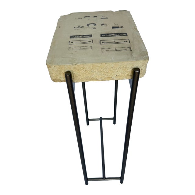 Printing Stone Side Table For Sale