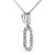 Haus of Brilliance 14K White Gold Diamond Accent Paperclip Pendant Necklace For Sale - Image 4 of 4