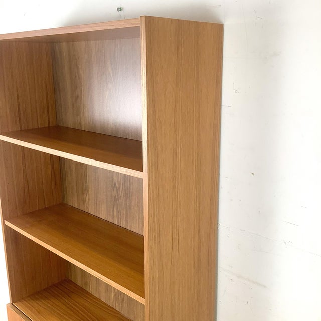 Brown Scandinavian Modern Teak Bookcase Cabinet For Sale - Image 8 of 18