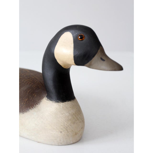 Vintage Hand Carved Painted Canada Goose Decoy For Sale - Image 11 of 17