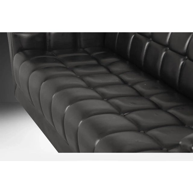 1960s Mid-Century Black Tufted Sofa Edward Wormley for Dunbar Style For Sale In Baltimore - Image 6 of 16