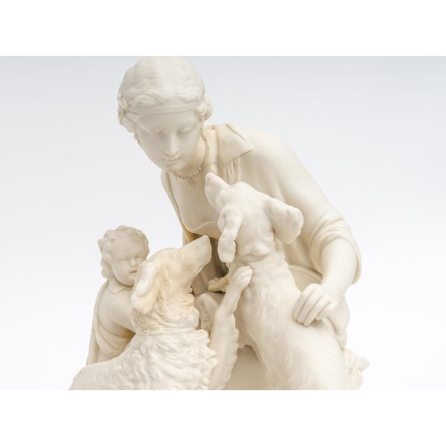 English Bisque Parian Ware Sculpture Figures With Hunting Dogs For Sale - Image 11 of 13