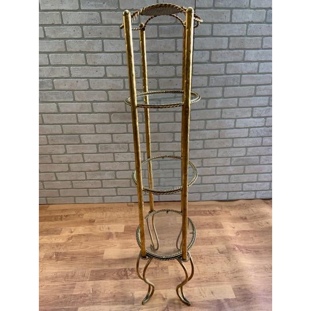 Hollywood Regency Gilt Rope and Tassel 4 Tier Shelf Stand Etagere Chairish