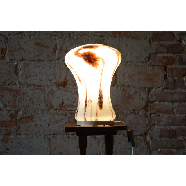 Mid-Century Modern Table Lamp with Marbled Glass, Czech, 1960s For Sale - Image 9 of 11