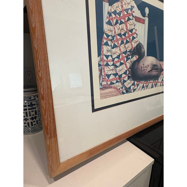 Late 20th Century Large Pauline Eble Campanelli Signed Framed Duck Decoy Americana Print Art For Sale In Miami - Image 6 of 13