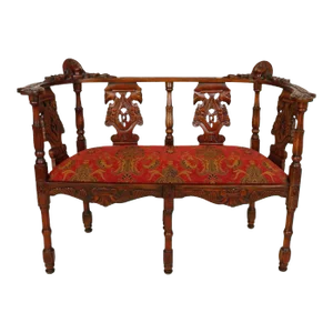 1910 Walnut Parlor Settee