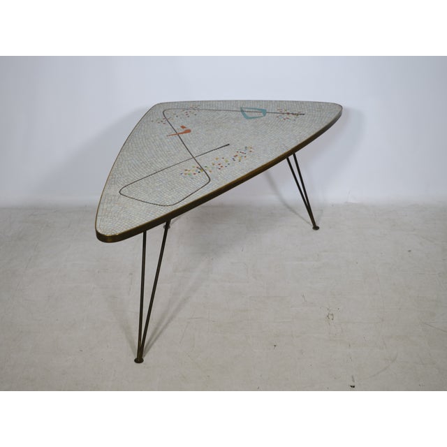 Metal Mid-Century Freeform Kidney-Shaped Mosaic Table with Hairpin Legs by Berthold Müller Oerlinghausen, 1950s For Sale - Image 7 of 18