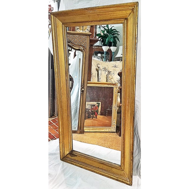 Fresh from a NY estate via Florida, this 19c American gilt wood wall mirror by Josea Dugliss of Greenwich Village,...