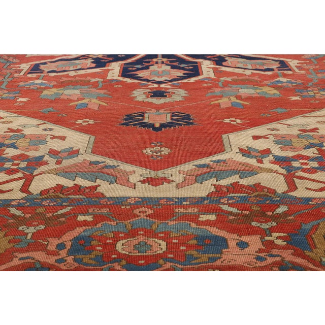 Late 19th Century Late 19th Century Persian Serapi Rug, 09'01 X 12'07 For Sale - Image 5 of 10