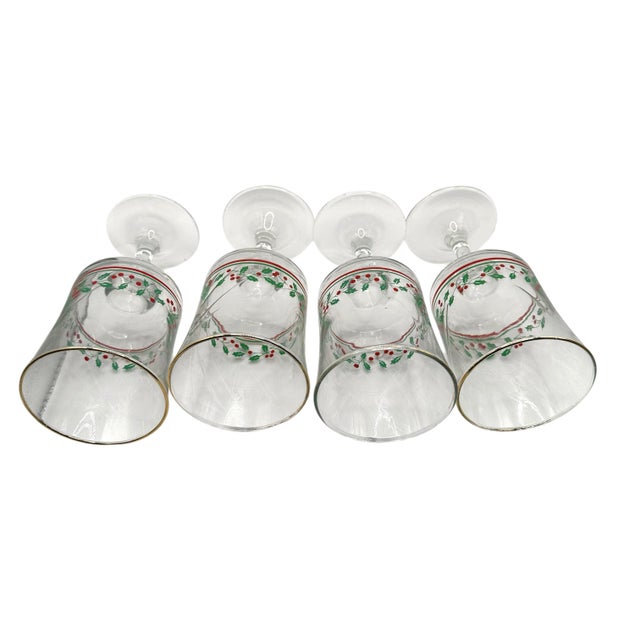 Set of 4 Vintage Arby's Christmas Collection Wine Goblets - A Set of 4 For Sale - Image 10 of 11