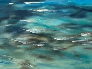 Waikiki, Hawaii From the 29th Floor, Original Oil on Canvas Painting by Jessica Fairley