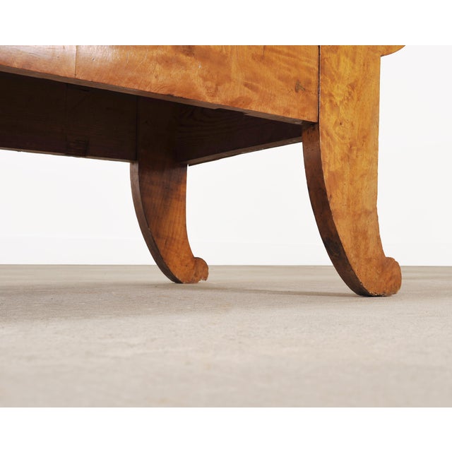 Monumental Swedish Biedermeier Style Burl Hall Bench 11.5 Ft For Sale - Image 9 of 18