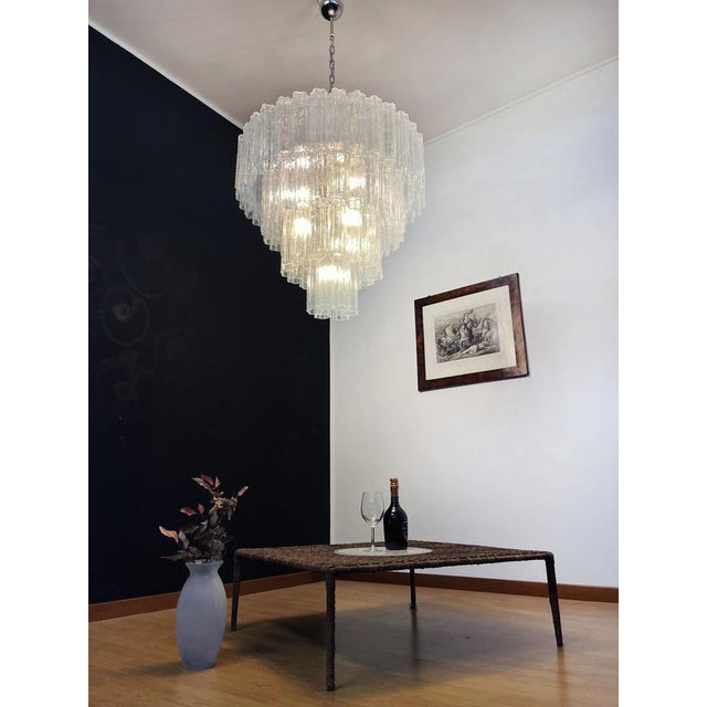 Huge Vintage Murano Glass Tiered Chandelier 78 Glasses, 1990s For Sale - Image 14 of 18