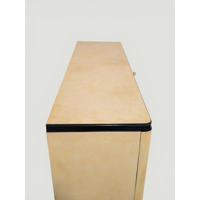 Mid-Century Italian Black Lacquered Parchment Bar Cabinet or Sideboard, 1950s For Sale - Image 12 of 18