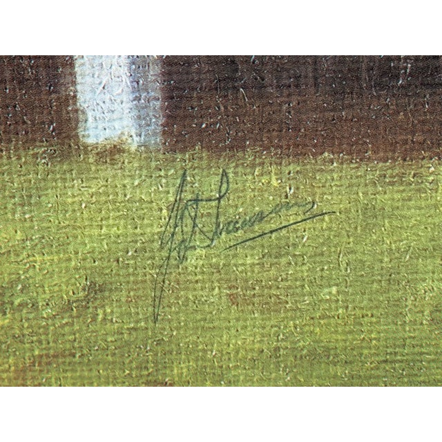 1984 Cheltenham Gold Cup Original Equestrian Oil Painting Signed by Jockeys John Francome and Phil Tuck. For Sale - Image 9 of 18