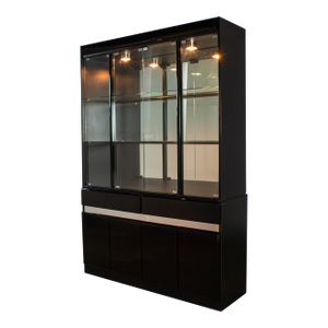 Late 20th Century Postmodern Black Lacquered China or Display Cabinet by Millennium for Ashley Furniture