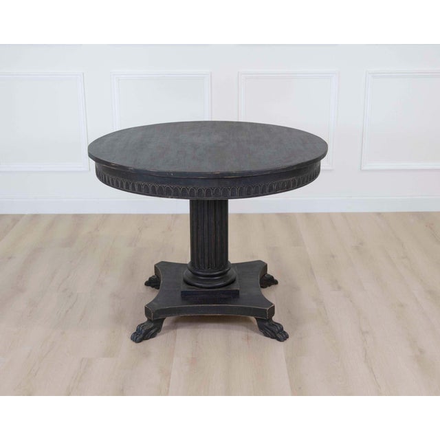 Black Mid 20th Century Swedish Empire Style Center Table For Sale - Image 8 of 9