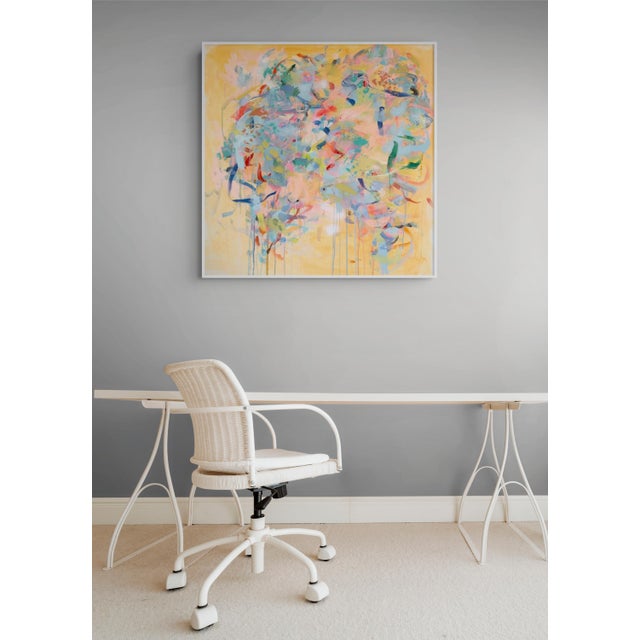 Abstract Contemporary Abstract Acrylic and Mixed Media on Canvas "Sunset" by Gina Werfel For Sale - Image 3 of 4