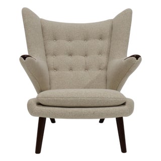 Hans J. Wegner Ap19 Papa Bear Chair in Holly Hunt Alpaca For Sale