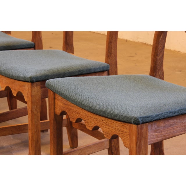Vintage Danish Brutalist Ladderback Oak Chairs in the style of Henning Kjærnulf, 1960s, Set of 6 For Sale - Image 13 of 18