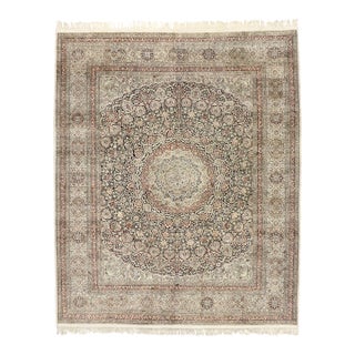 Vintage Turkish Silk Hereke Rug, 08'06 X 10'02 For Sale