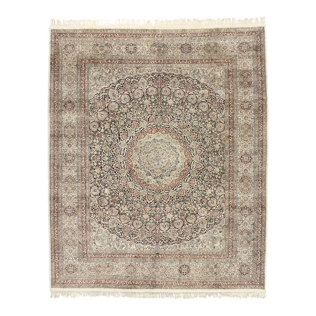 Vintage Turkish Silk Hereke Rug, 08'06 X 10'02 For Sale