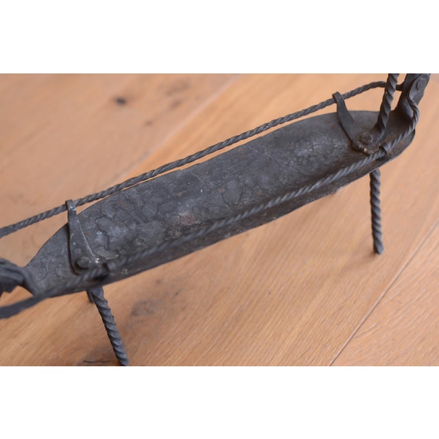 Metal Antique Indonesian Folk Art Forged Iron Dragon Dish For Sale - Image 7 of 11