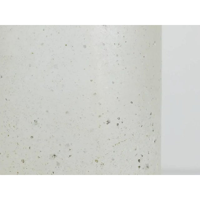 White Table Lamp with Sandblasted Glass Base by Karl Springer, 1970s For Sale - Image 8 of 11