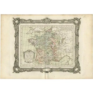 Antique Map of France Under the Reign of Philip II by Zannoni, 1765 For Sale