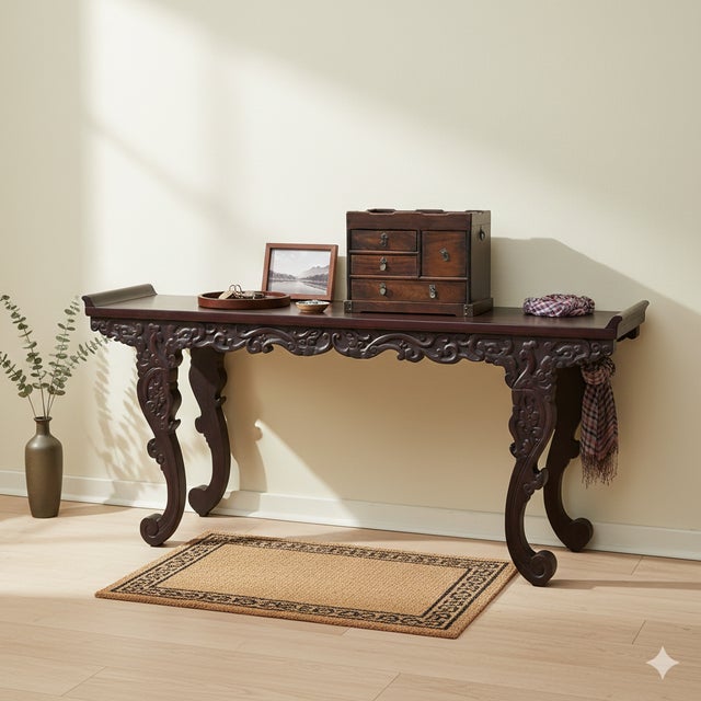 Wood Oriental Small Drawer Burl Pattern Accent Treasure Chest Box For Sale - Image 7 of 8