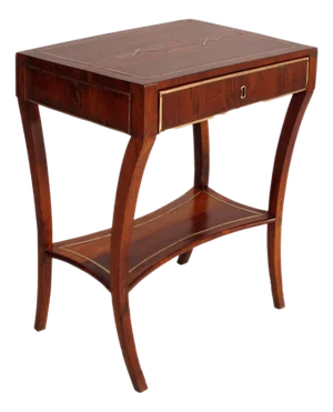 Venetian Empire Worktable in Walnut with Brass Inlay, 1810s