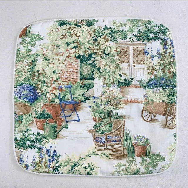 Brand New Pair Pillow Covers Fabric Manufacturer: Kingsway Pattern Name: Garden Gate Color: Cream, Green, Periwinkle &...