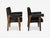 Pierre Jeanneret, Advocate Armchairs, Black Cowhide, Teak, Chandigarh, 1960s For Sale - Image 4 of 10