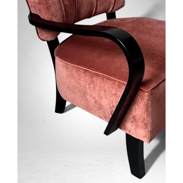Mid 20th Century Art Deco Jindřich Halabala Style Czechoslovak Armchair 1 For Sale - Image 14 of 18