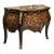 French Rococo Bombe Commode With Marble Top, Floral Inlay & Gilded Bronze Details For Sale