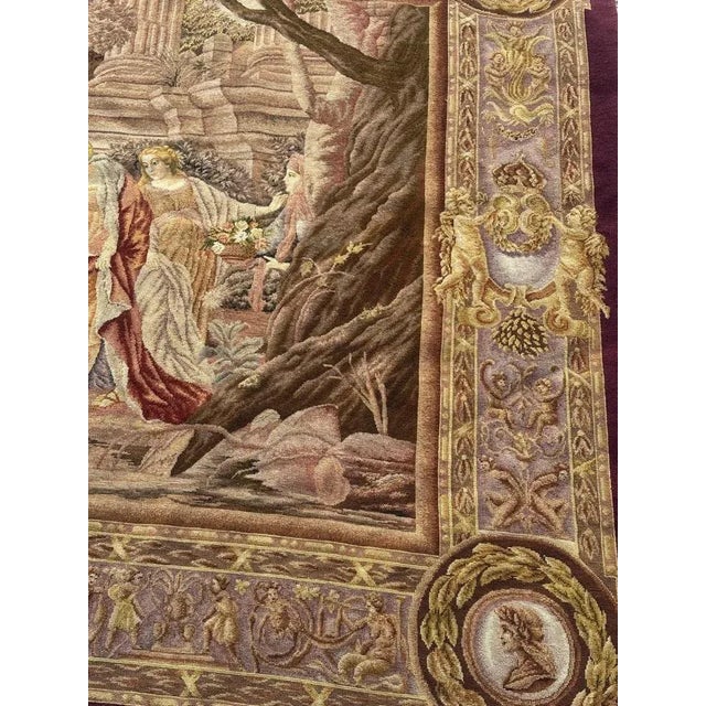 Mid-Century Modern Vintage French Needlepoint Tapestry, 1950s For Sale - Image 3 of 18