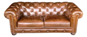 Vintage Chesterfield Tufted Leather Sofa, Fully Restored With Brass Nail Head Trim