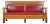 Mid 20th Century Reclaimed Mission 86.125 In. Golden Oak Red Vinyl Bench For Sale