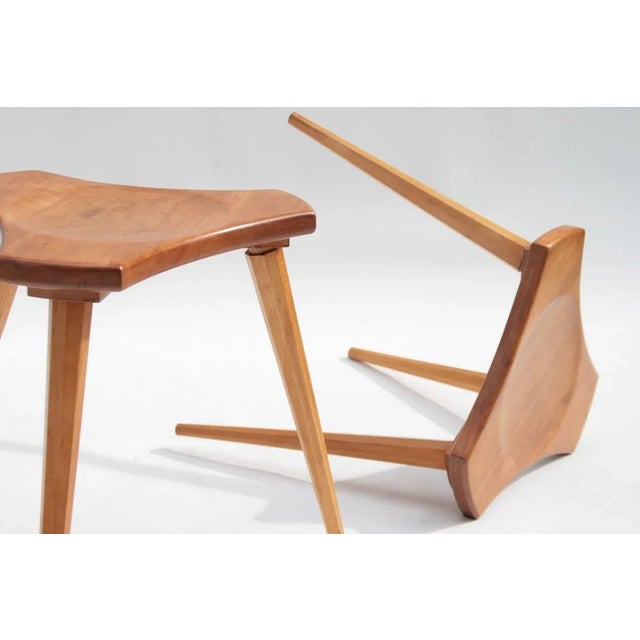 Set of French Elm and Beech Stools, 1950s For Sale - Image 6 of 14