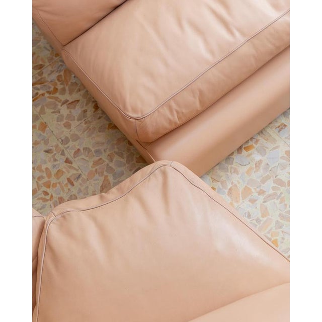 Vintage Modular Leather Sofa by Tito Agnoli for Poltrona Frau, 1970s, Set of 3 For Sale - Image 16 of 17