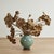 Celadon Vintage Bouquet of Carved Wood Lotus Leaves in a Celadon Vase For Sale - Image 8 of 11