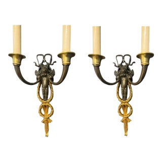 19th Century Cherubs Empire Sconces - a Pair For Sale
