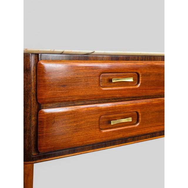 Mid-Century Italian Teak and Marble Sideboard in the style of Osvaldo Borsani, 1950s For Sale - Image 12 of 17
