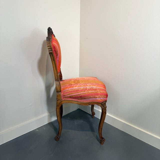1950s French Louis XV Style Walnut Side Chairs - Pair For Sale - Image 4 of 12