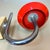 Red Mid-Century Modern Space Age Red Metal and Clear Ribbed Glass Wall Lights, 1970s, Set of 2 For Sale - Image 8 of 13