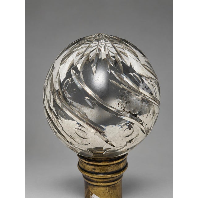 19th Century, French Spiral-Cut Mercury Glass Newel Post Finial With Bronze Base For Sale - Image 4 of 8